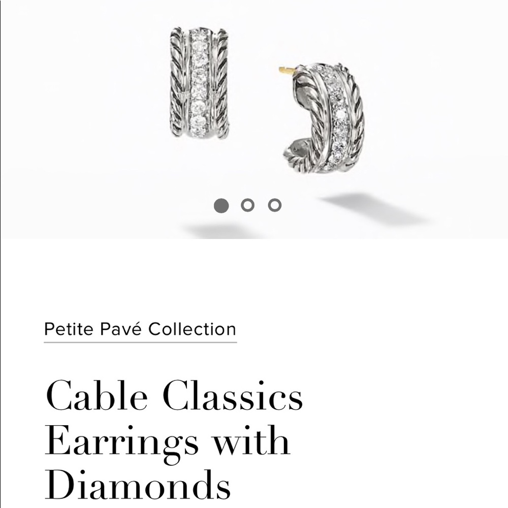 David Yurman classic Cable pave huggies